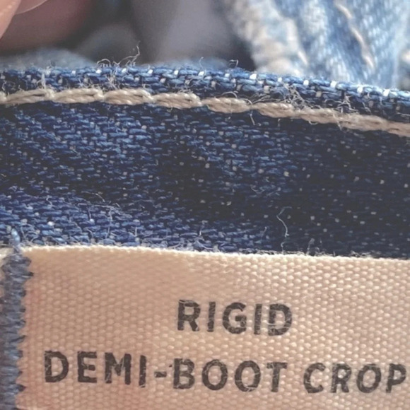 Madewell Distressed Rigid Demi Boot Cropped Jeans Size 27 - Picture 6 of 7